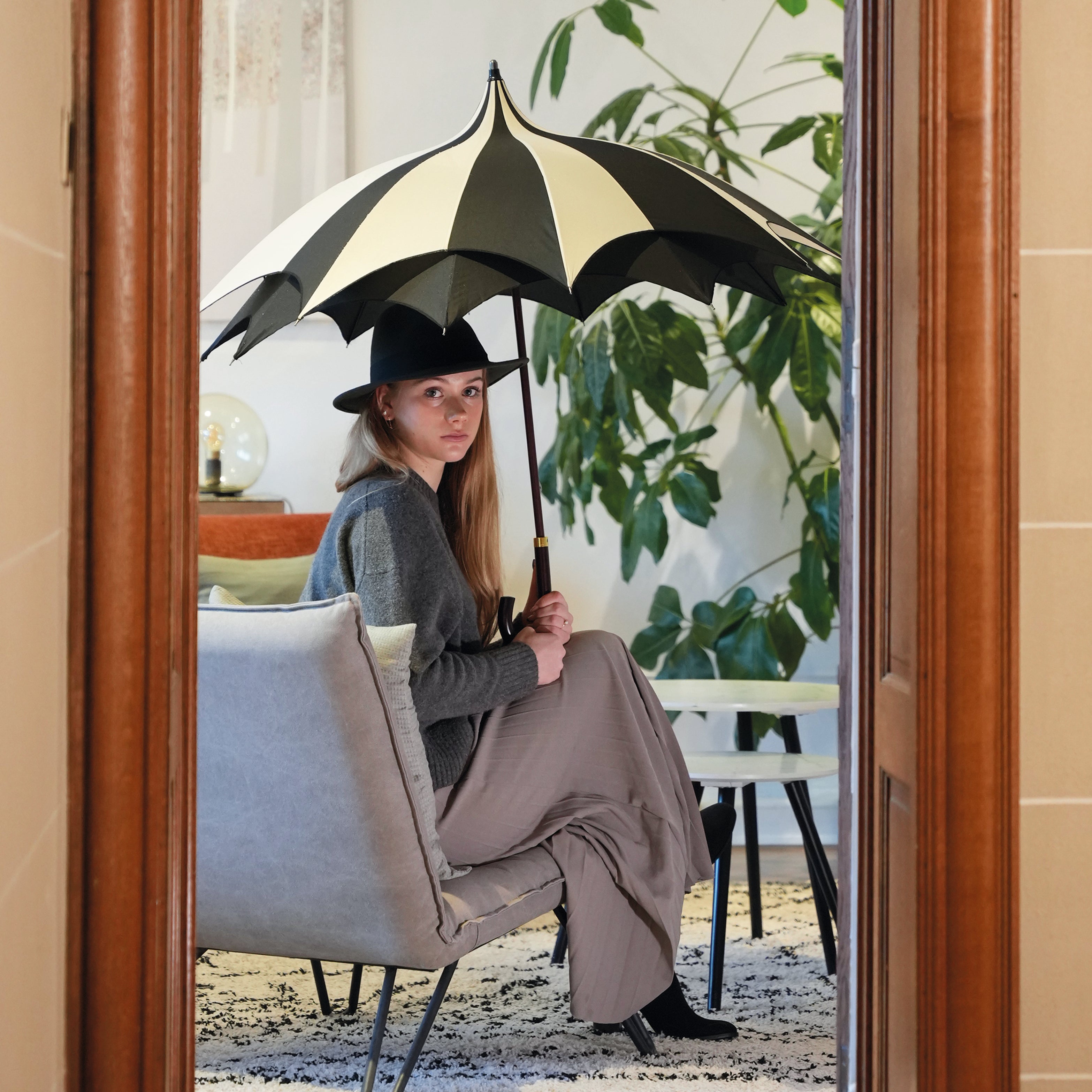 Parapluie noir et blanc 