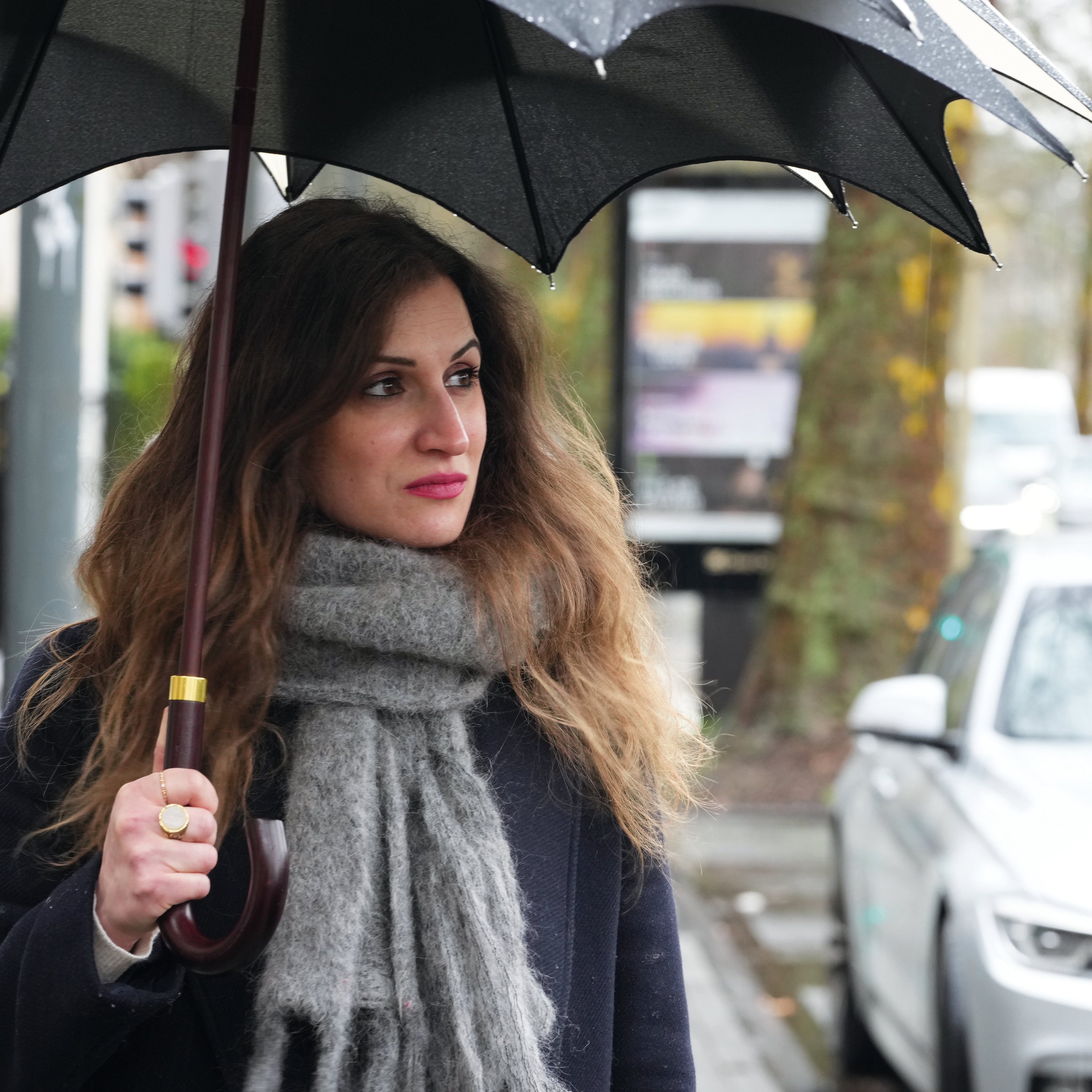 Parapluie noir et blanc 