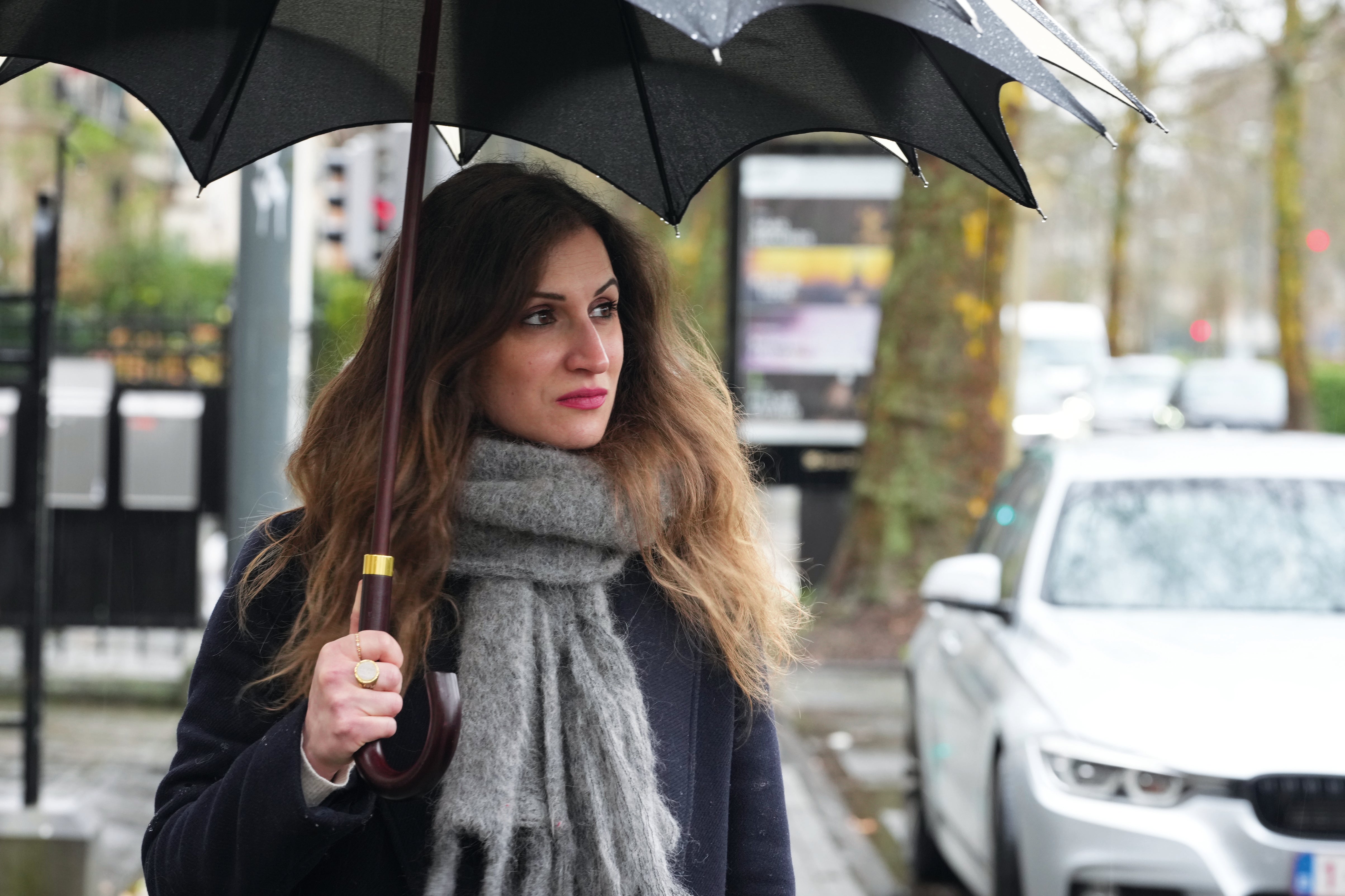 Parapluie noir et blanc 